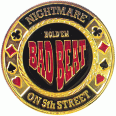 39mm stylish brass coin Poker Card Guards, Bad Beat Card Guard