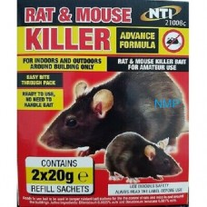NTI Advanced Formula Rat & Mouse Killer 2 x 20g Refill Sachets